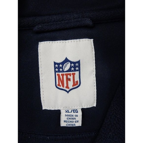 New England Patriots NFL Football 1/4 Zip Pullover Sweatshirt (Men's XL) Blue - Picture 3 of 10
